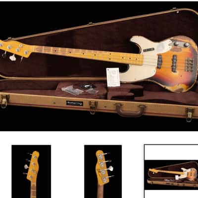 Nash PB/J 55 2025 - Super Heavy Relic 4 String Bass in 3 Burst Nitro! Maple on Maple, Ash Body, Nash Alligator Case, Lollar Hand Wound Pickups!  Boutique Spoiled. image 8