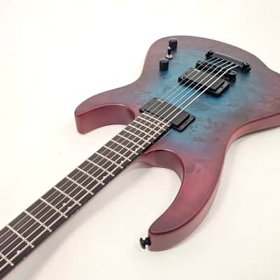 AGILE INTREPID PRO BASS 6 EB EMG 630 BLUE PURPLE BURL image 4