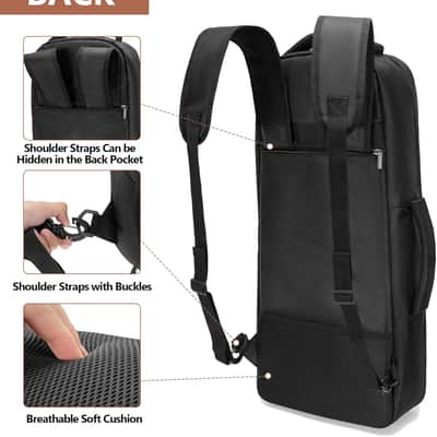 Padded Alto Sax Case Bag, Alto Sax Backpack with Hidden Padded Shoulder Straps, Alto Saxophone Bag with Pockets for Mouthpiece, Sheet Music, Alto Saxophone Case Sax Gig Backpack image 3