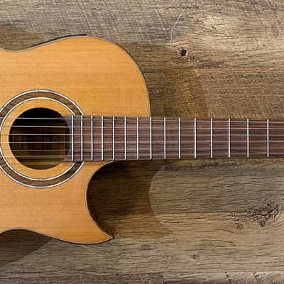 Ortega Signature Series Flametal-Two Natural Gloss Finish Cutaway Classical Acoustic-Electric Guitar with Original Hardshell Case image 2