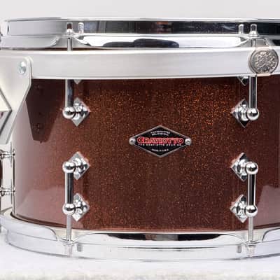 Craviotto 20/12/14/5.5x14" Solid Poplar Shell Drum Set - Copper Sparkle Lacquer image 16