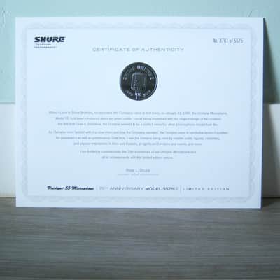 Rare Shure 5575LE 2014 - Satin Chrome dynamic cardioid microphone Low Z w all accessories image 7