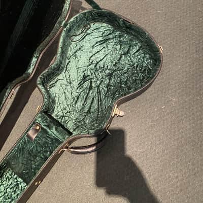 Gypsy Jazz Guitar Case - Damage on the corner!  Black exterior/Green interior image 1