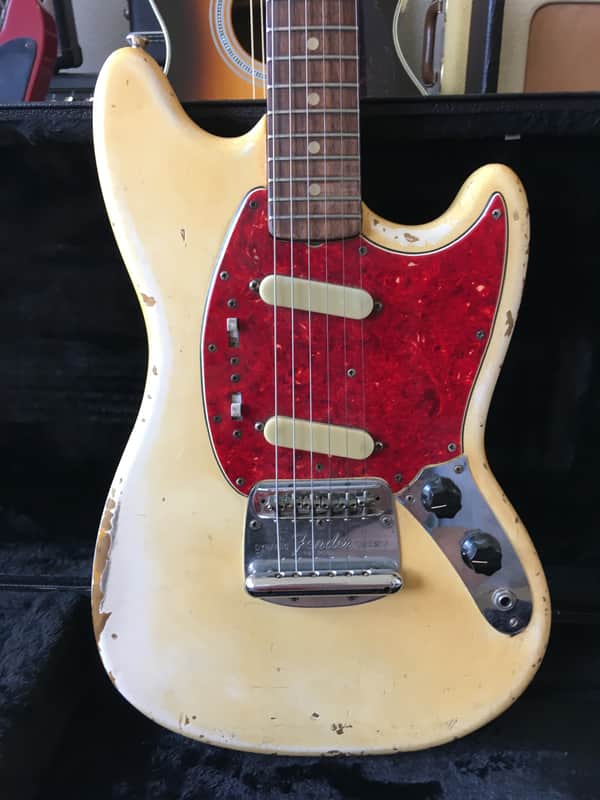 Fender Mustang Guitar with Rosewood Fretboard 1966 Olympic White image 1