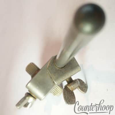 Ludwig Cowbell Mount Rod+Clamp Clamp-On Bass Drum Hoop Nickel Script USA 50s-60s image 3