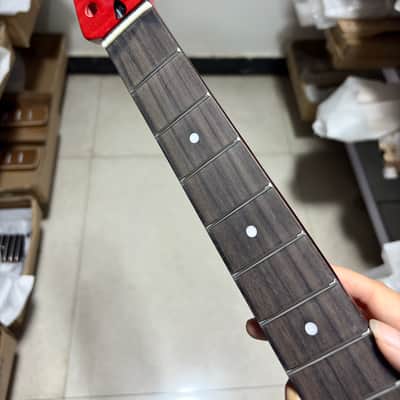 AAAA Flame Maple Rosewood electric guitar neck 22 fret Gloss Red Parts image 5