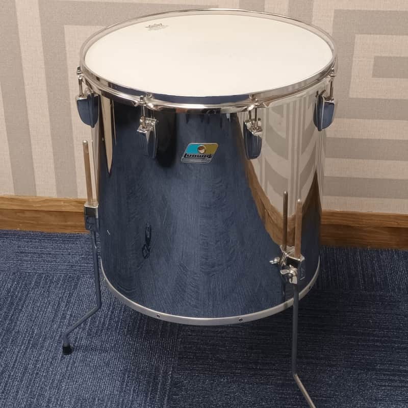 Ludwig 1980s Chrome Over Wood 16″ Single Headed Floor Tom Drum image 1