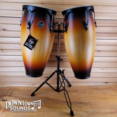 LP City Oak Conga Set with Double Stand - 10", 11" - Vintage Sunburst image 6