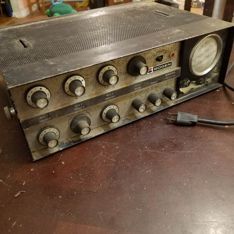 Bogen MX60A Mixer Amplifier 60 Watt Tube Amp Head 8417 1960 Black Steel image 1