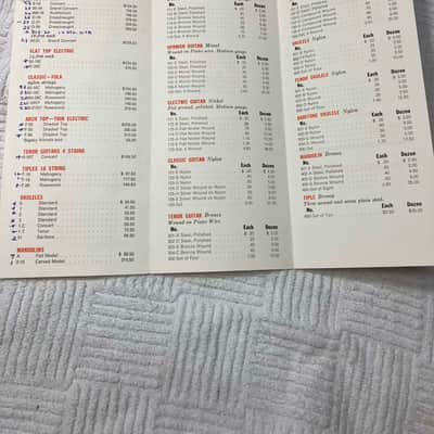 Vintage 1964 Martin Guitar Price List and Letter with Martin's Signature image 3