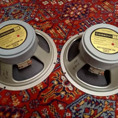 1973 Celestion G12H-30 Greyback Speakers T1281 55hz Pulsonic Cones 30 Watt RARE PAIR image 1