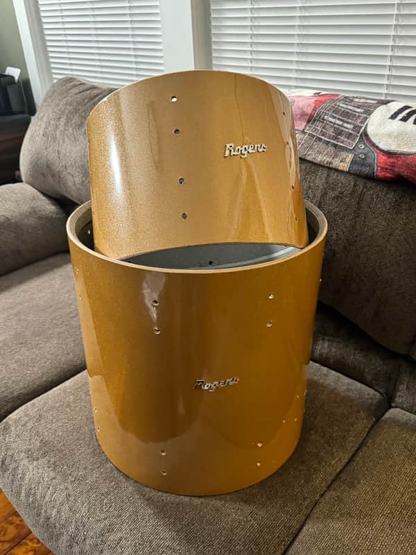 Rogers Holiday Tom Shells - 13” and 16” 1960s - Walopus Champagne Sparkle (Looks more like Sahara Sparkle) image 1
