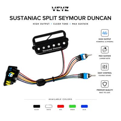 PICKUP SUSTANIAC SPLIT SEYMOUR DUNCAN SINGLE SSL 3 MODE - black image 1