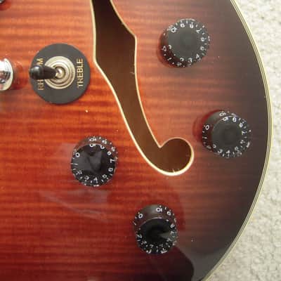 Mint! Firefly FF338 2021 Quilted Cobra Burst, Semi-Hollow Electric Guitar, 2 Humbucker Pickups! image 9