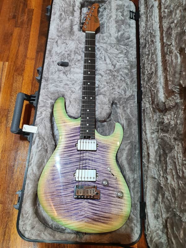 2020 Cort G290 LE Namm Limited Edition African Mahogany AAAA 7mm Flamed Maple Top image 1