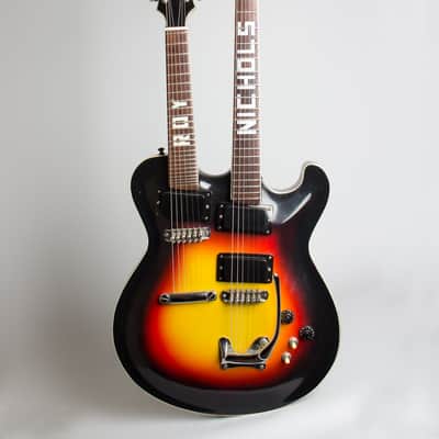 Mosrite  Doubleneck Owned and played by Roy Nichols, Arch Top Hollow Body Electric Guitar,  c. 1959, brown hard shell case. image 1