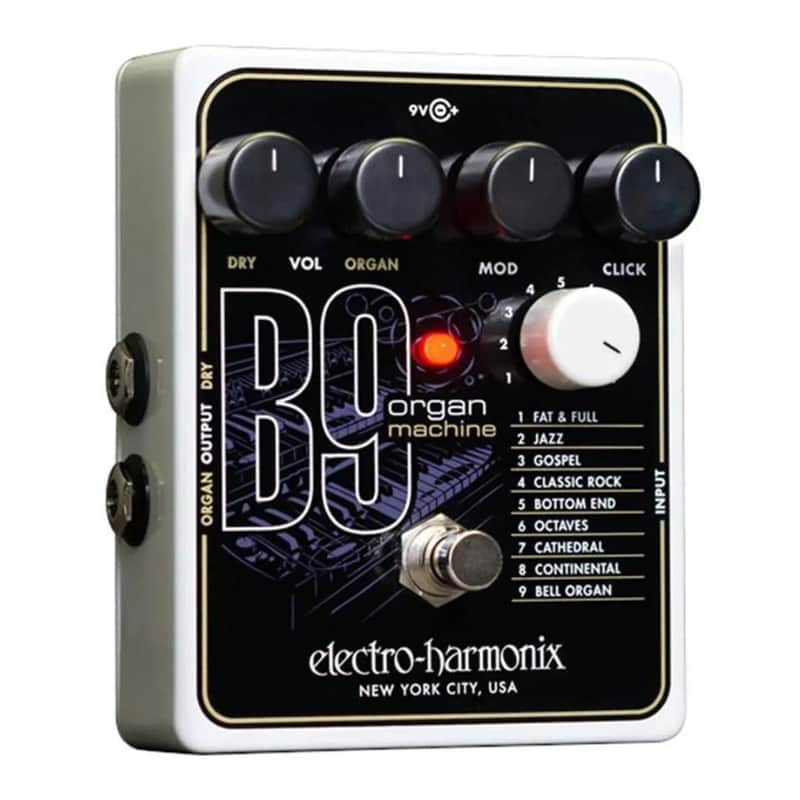 Electro Harmonix B9 Organ Machine Effects Pedal Featuring 9 Presets for Electric Organ Tones, Includes Power Supply Bild 1