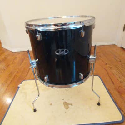 Pearl Roadshow 16 round x 14 floor tom on legs gloss black excellent condition image 1