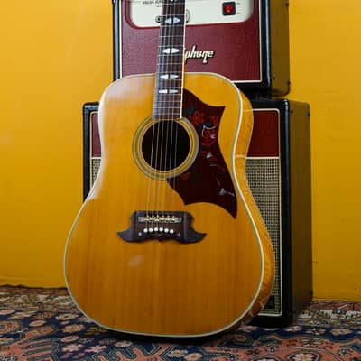 1970s Terada Japan FW504 'Lawsuit' Natural Acoustic Guitar image 2