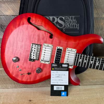 PRS S2 Wood Library Special Semi-Hollow Quilted Top Ebony Fretboard Satin Bonnie Pink Cherry Burst  S2088417 image 24