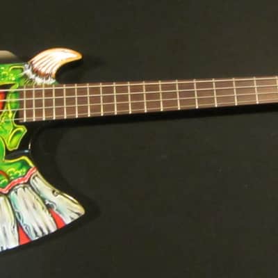 Gene Simmons Cort Axe Bass - Custom Painted by Gentry Riley - Green Serpent image 2