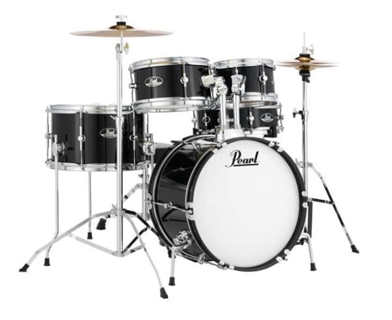 Pearl Roadshow Junior #RSJ465CC31 - 5-Piece Full Drumset- Jet Black, w/ 16" Bass Drum, Hardware & Cymbals image 1