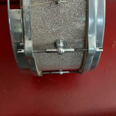 SONIC (Capelle) French Snare drum 1947-1957 - Jazz. . Siver very light green sparkle image 2