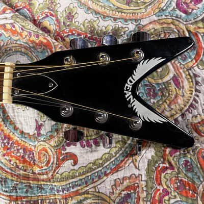 Dean VCO BLK Acoustic Electric Flying V Guitar image 6