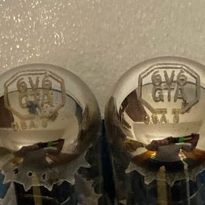 Sylvania 6V6 Power Tubes One Pair Tested 1960's image 2