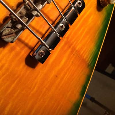 The first Hamer Standard Bass! Custom Built for Cheap Trick’s Tom Petersson 1974 Green Sunburst image 10