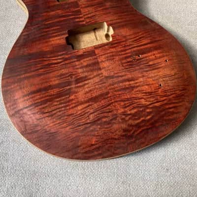 LAG Mahogany Wood Guitar Body with Tiger Maple Top image 3