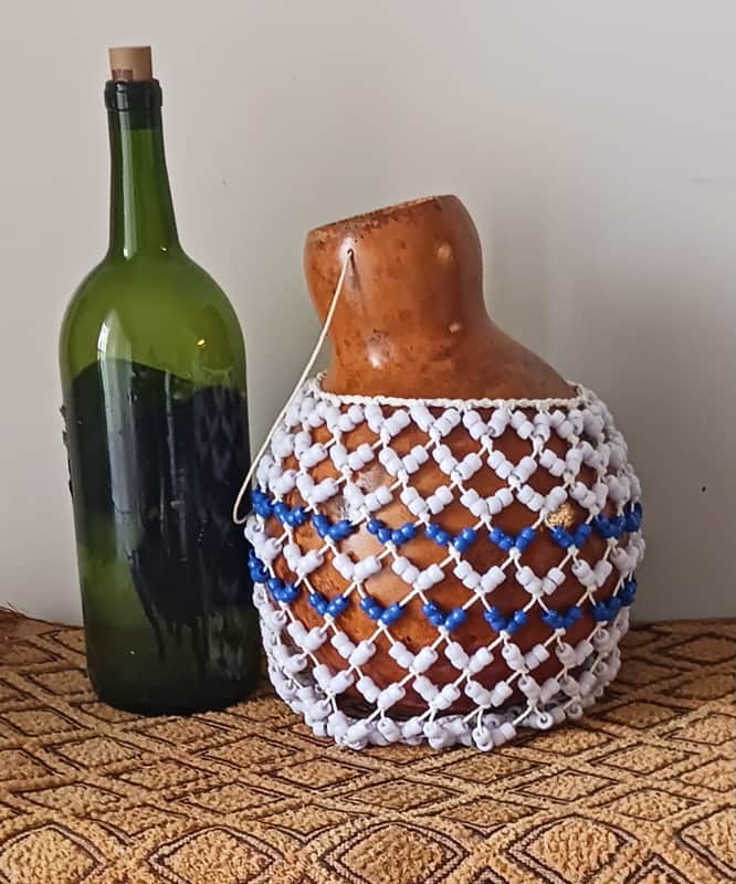 West Africa-style netted gourd rattle (sekere): medium image 1