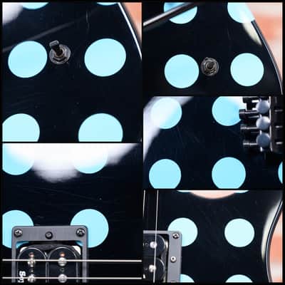 Kramer Original Collection NightSwan Black with Blue Polka Dot 2022 w/Gator Hardshell Case image 13