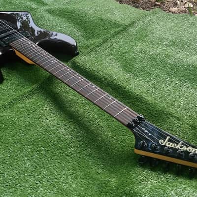 Jackson Model PS4 MIJ JAPAN PERFORMER VINTAGE 90s Floyd Rose 24 Frets Reverse Headstock 1990s Factory Original Burgundy Purple Brown Mist Finish image 3