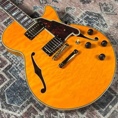2022 D’Angelico Excel SS XT Vintage Natural Quilt Semi-Hollowbody Electric Guitar W/ Original Hardshell Case! image 9