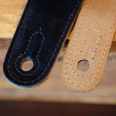 Taylor 2.5" Embroidered Suede Guitar Strap - Black image 5