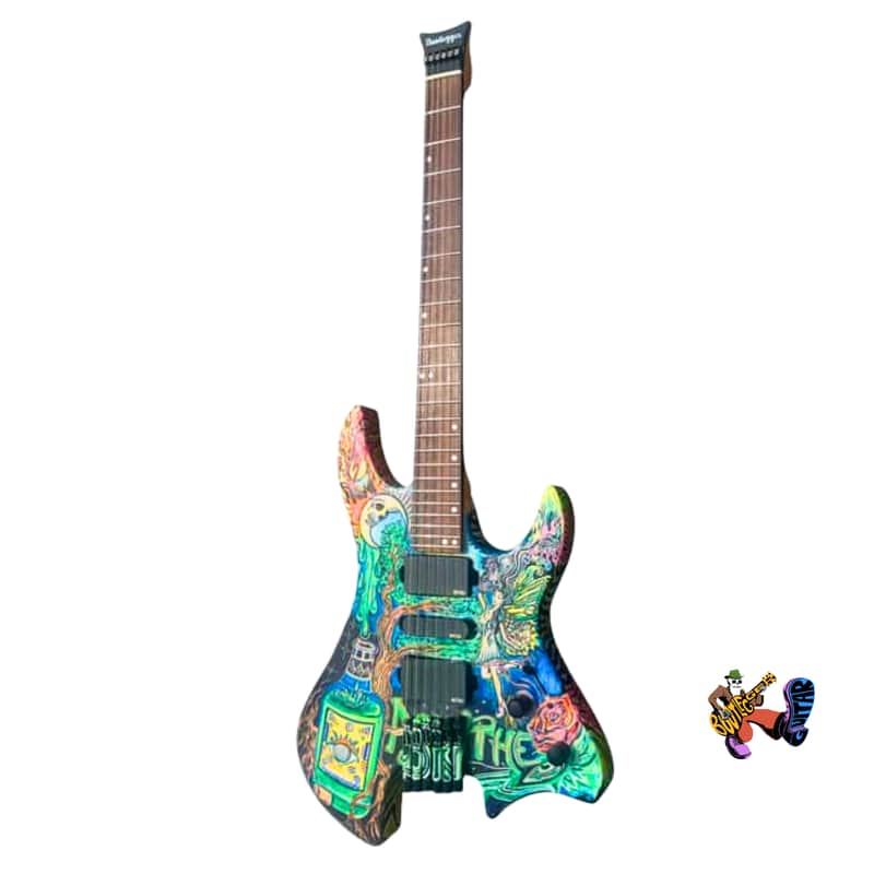 One Off BootLegger Guitar Absinthe Green Fairy 2025 - Custom Art California Build image 1