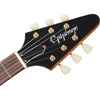1958 Korina Flying V White Pickguard Aged Natural image 5