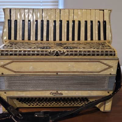 Vintage C. Firardo Italian Piano Accordion w/ Original Case Art Deco Pearloid Project image 2