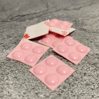 8x Pink Rubber Bumper Feet Bottoms Guitar Pedal Fx Effects 3m Adhesive Stick on Sticky Precut image 1