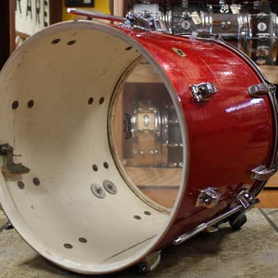 1960s Ludwig Super Classic Outfit in Red Sparkling Pearl 14x22 9x13 16x16 image 15