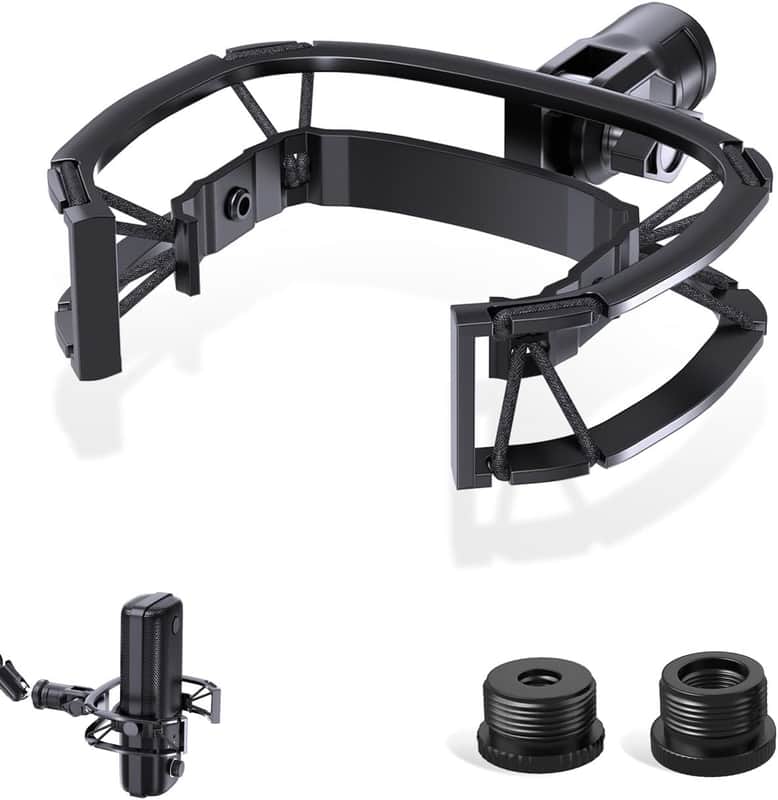 Wave Microphone Shock Mount - Custom Built for Elgato Wave 1/3, Aluminum Frame & Reinforced Suspension for Max Vibration Isolation, Shock Mounts Holder Clip Ideal for Youtubers, Podcasters and Gamers image 1