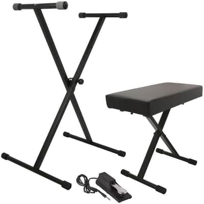 On Stage Stands Keyboard Stand/Bench Pak with KSP100 Sustain Pedal image 1