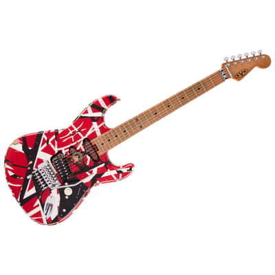 Striped Series Frankenstein Frankie Red with Black Stripes Relic EVH image 1