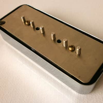 SOAP BAR P90 Pickups SET METAL CHROME PLATED Nickel Silver Cover Vintage  Gibson Epiphone Custom Shop Q image 13