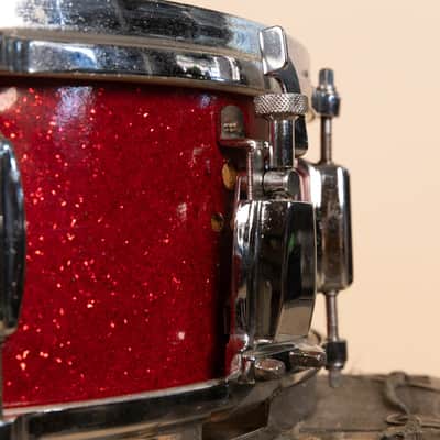Vintage Zim-Gar 5x14 Red Sparkle Snare Drum image 8