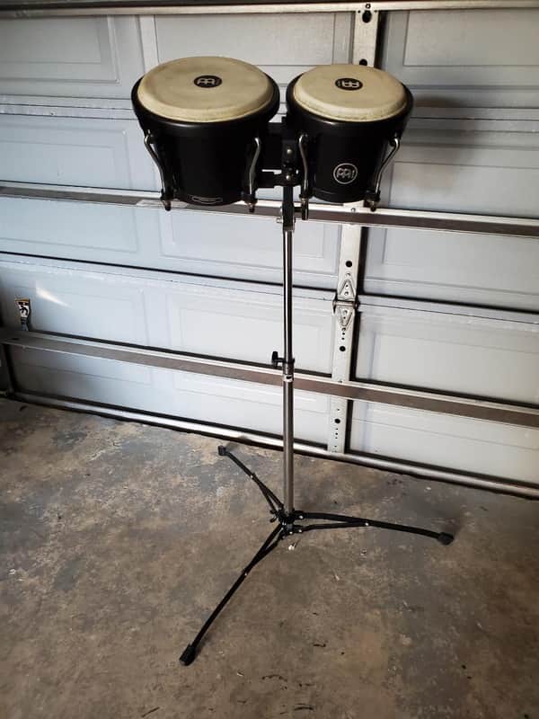 Meinl HB50-BK Headliner Series Bongos With Pearl PB700 Lightweight Stand image 1