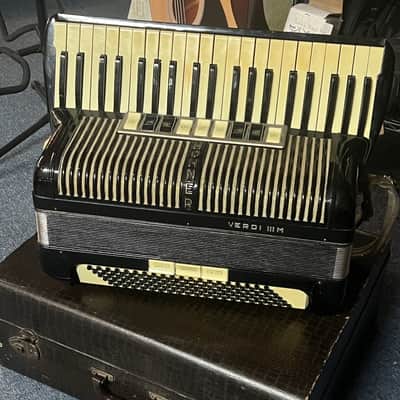 Hohner Verdi III M Piano Accordion – Vintage 1950s, Black image 1