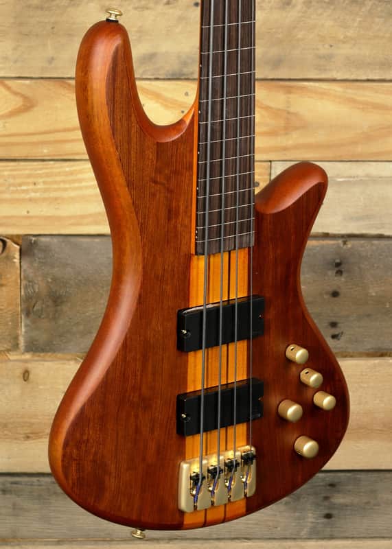 Schecter Stiletto Studio-4 FL 4-String Fretless Bass Honey Satin image 1