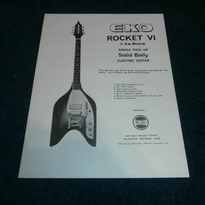 Vintage 1960's Eko Rocket VI Guitar/Rocket IV Introduction Double Sided Flyer! image 1